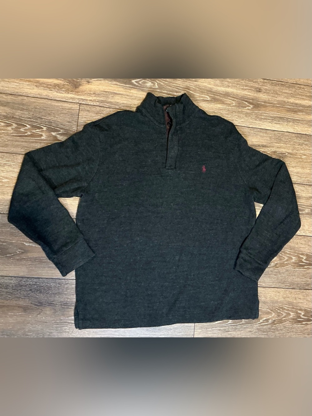 Polo Ralph Lauren Men’s Medium Oversized 1/4 Zip Pullover Dark Gray Heathered